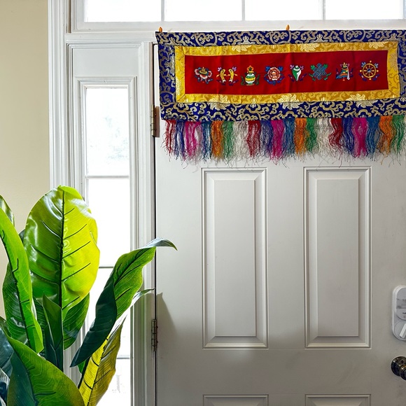 Embroidered Tibetan Tibet Tapestry Wall Hanging - Picture 1 of 5